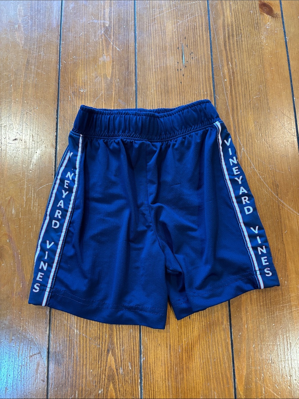 Vineyard Vines Navy Kids Athletic Shorts with White Side Stripe Boys Size 2T